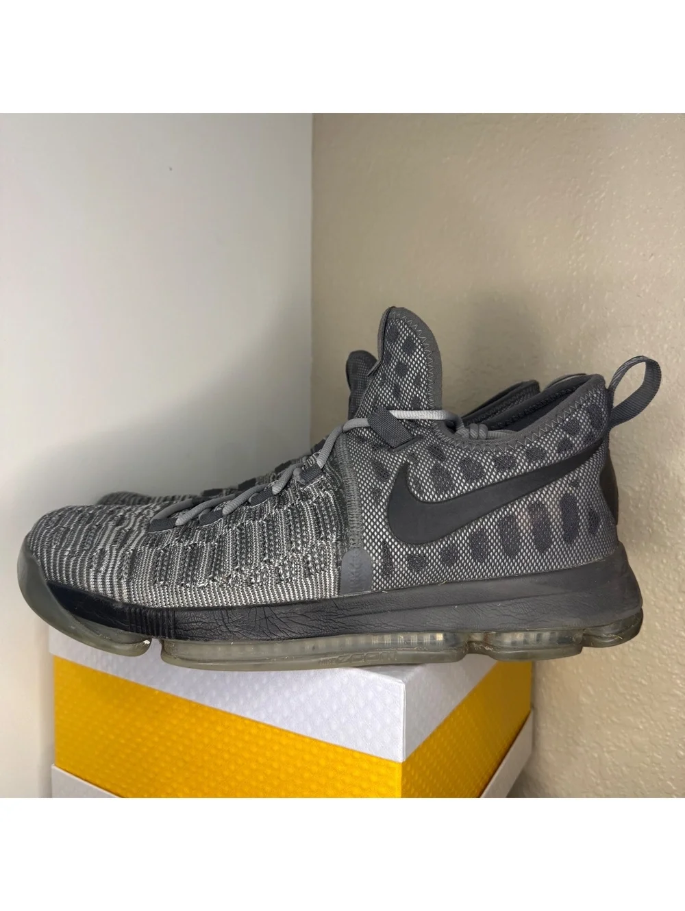 Nike KD 9 Elite Cool Grey Black Men’s Size 12 Basketball Shoes 843392-002